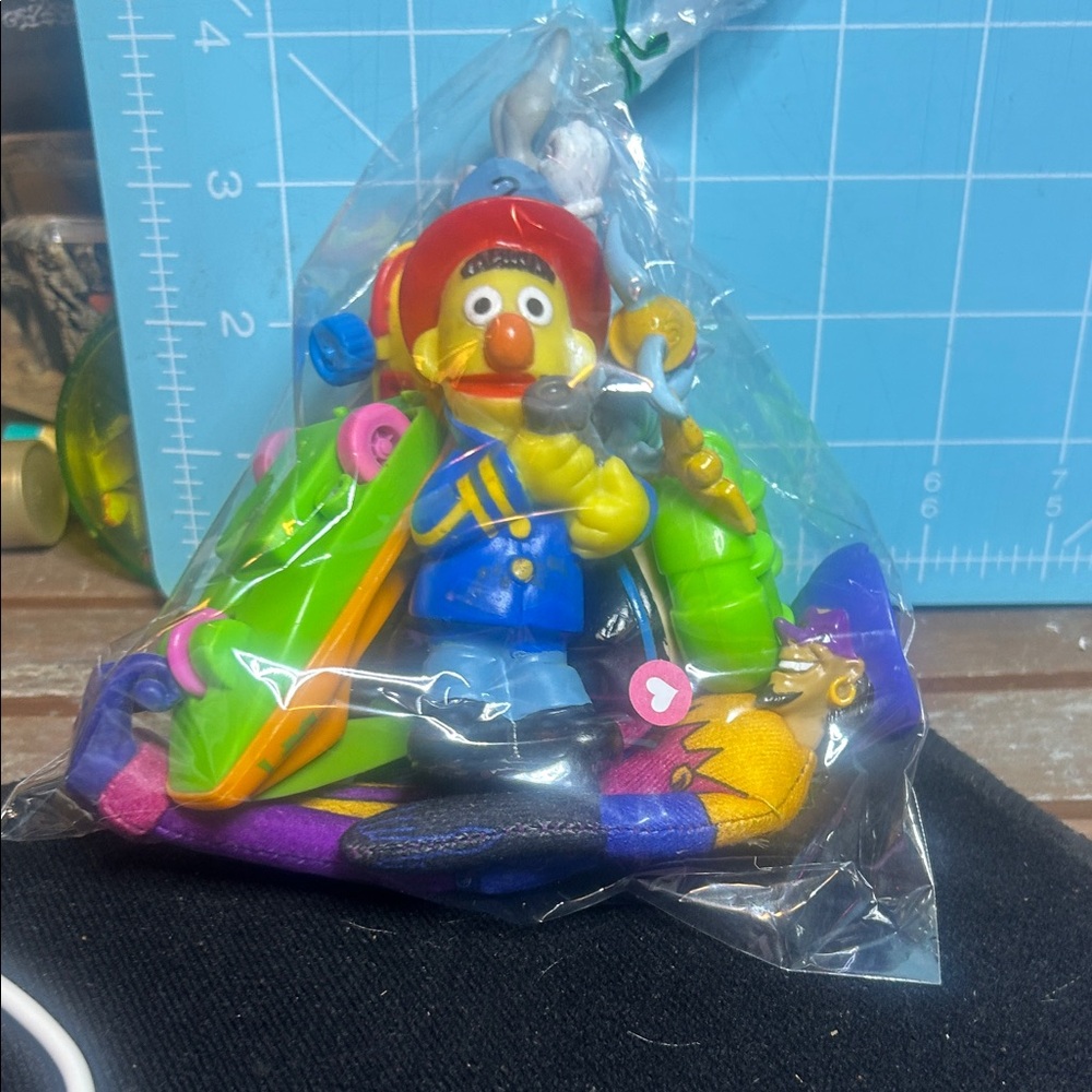 MYSTERY BAG Sesame Street Bert Figure with Red Hat and Blue Jacket -